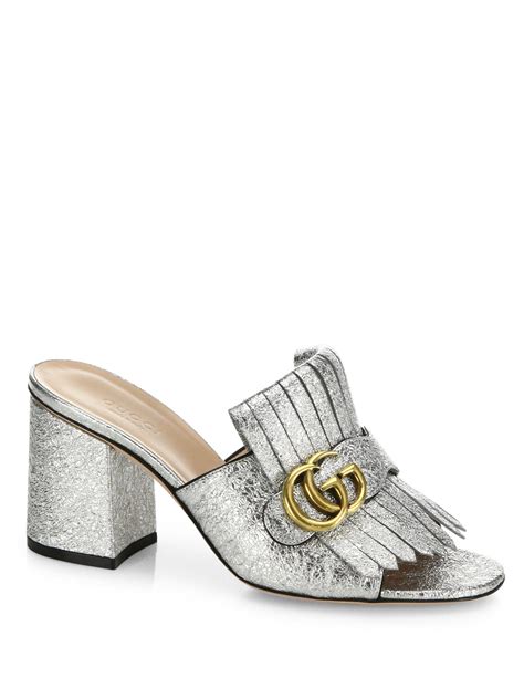 gucci marmont metallic mules|GG Marmont: Designer Mules Selection .